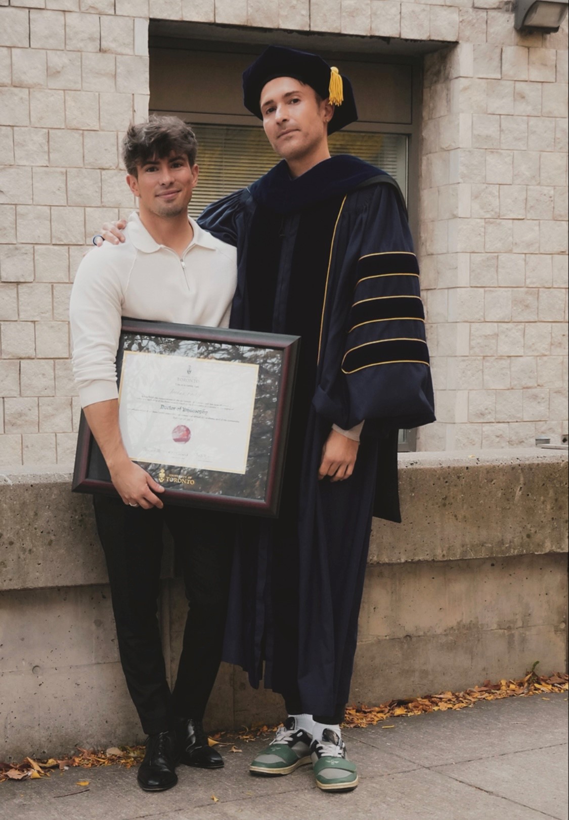 Jordan Foster with Professor David Pettinicchio