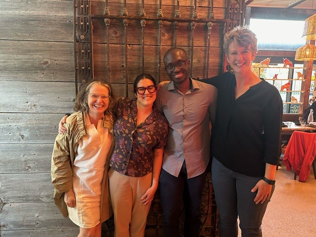 Andrea Roman Alfaro with Professors Judith Taylor, Timothy Bryan and Chris Smith